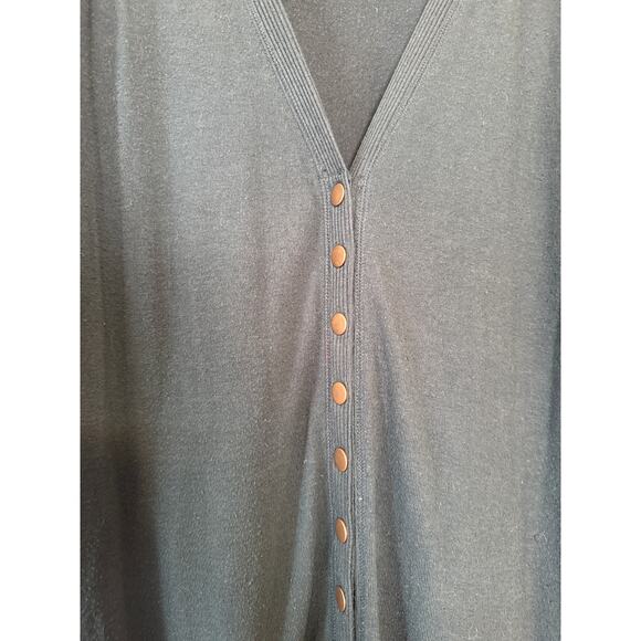 Zenana Outfitters Hunter Green Snap Up Duster Sz1X - Picture 4 of 6